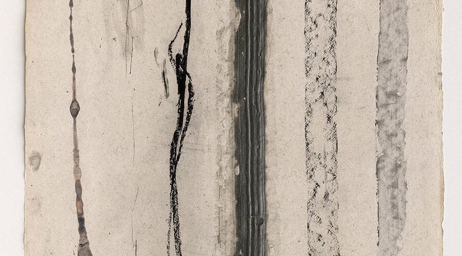 Grey Column - 1989, Acrylic and Charcoal on paper, 30” x 22”